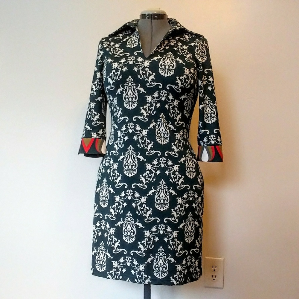 Tracy Negoshian Collared Print Dress